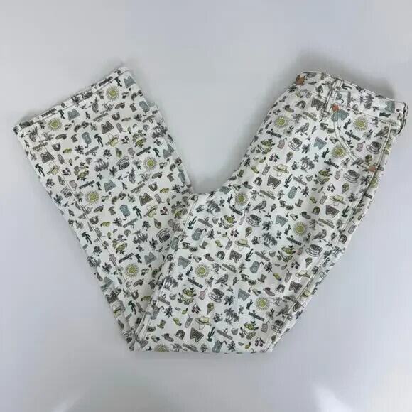 WRANGLER LIFE'S LEMONS HI RISE KICK FLARE WHITE DENIM JEANS - Picture 5 of 11